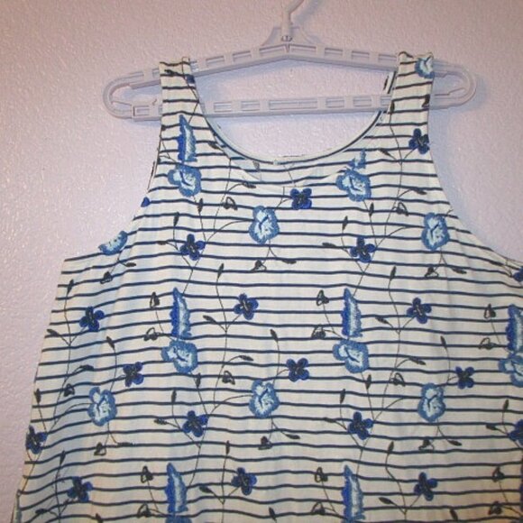 Floral EMBROIDERED Knit Size L TANK Tunic TOP Scoop Neck SLEEVELESS Boho - Picture 2 of 8